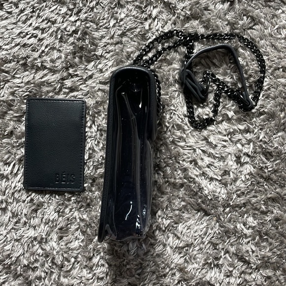 BEIS black leather clear crossbody with a card holder! never used! - Picture 4 of 4
